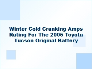 Toyota Tucson Original Battery Cold Cranking Amps Rating